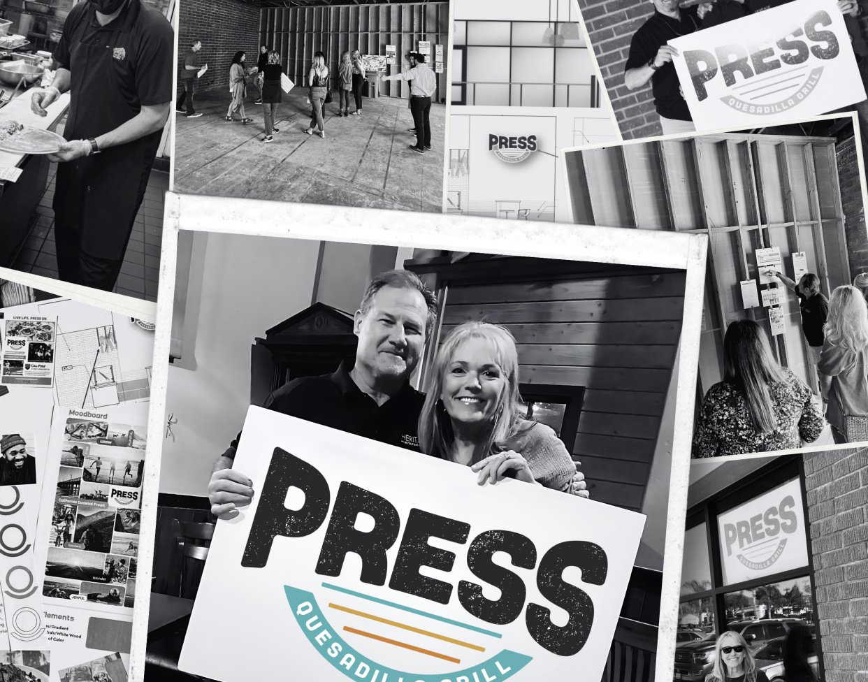 Collage of Press brand images.